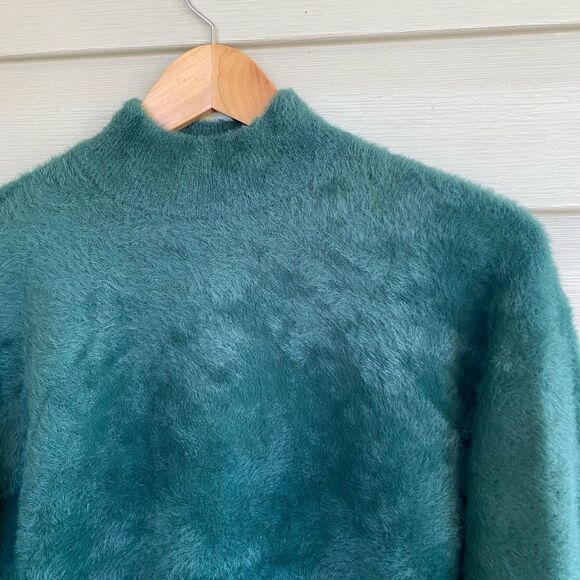 BAILEY 44 Gorgeous Green mock Neck Sweater cropped soft Luxurious Texture sz XS - Picture 4 of 16